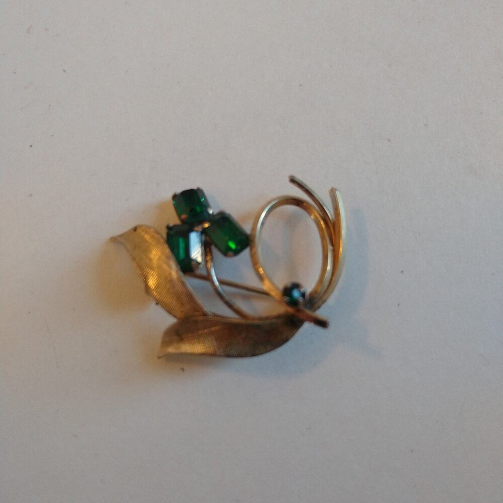 Vintage 12 carat gold filled flower brooch ( na3 #3)